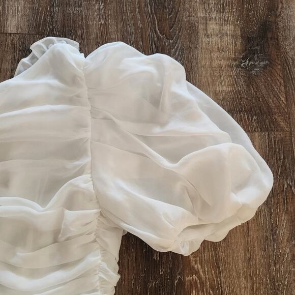 Mergim Magda Bridal One Shoulder Dress White Size 2 US Size Medium *No Belt* - Picture 7 of 12